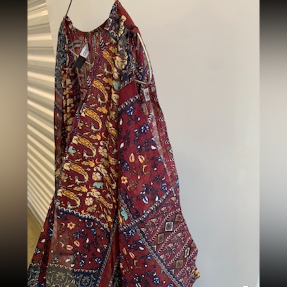 Gold / Burgundy Cut Out Kimono - Picture 11 of 14